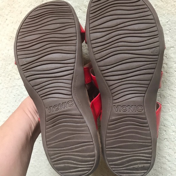 Vionic Shoes | Vionic Red Patent Leather Sandals | Poshmark